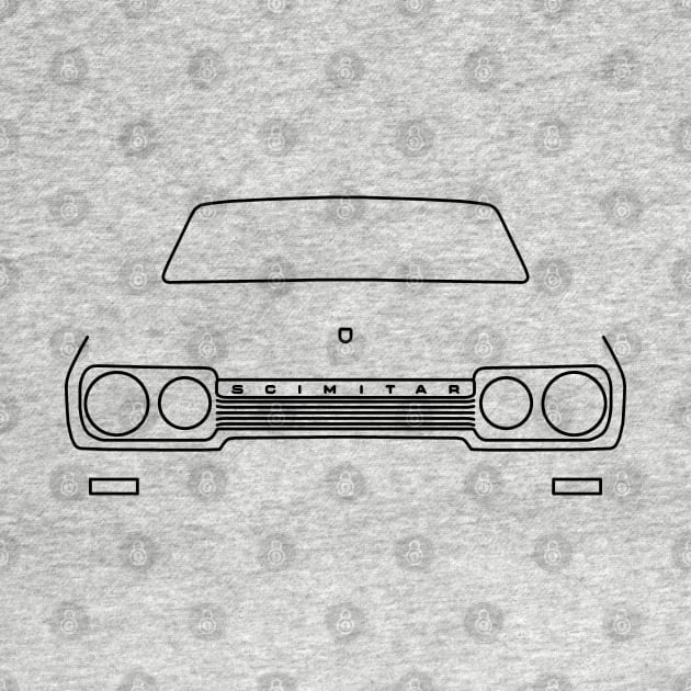 Reliant Scimitar classic car outline graphic (black) by soitwouldseem